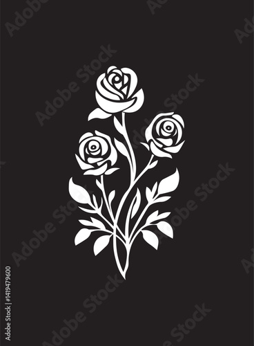 vector image, stylized bouquet of flowers