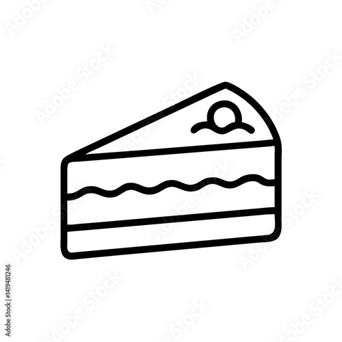 Layered Cake Slice with Filling Icon Design