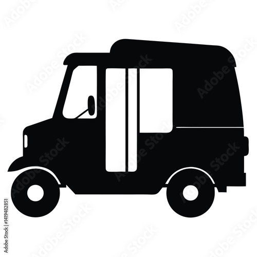 auto rickshaw silhouette vector icon mumbai street