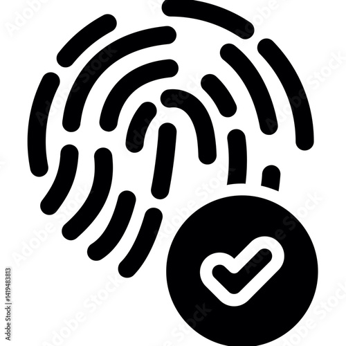Fingerprint Scanner Glyph Icon