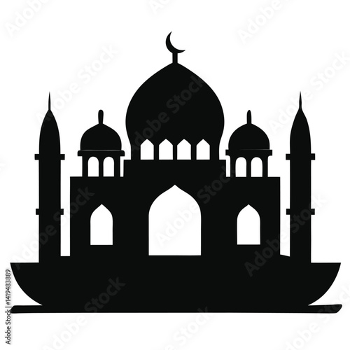 haji ali mosque silhouette icon religious landmark