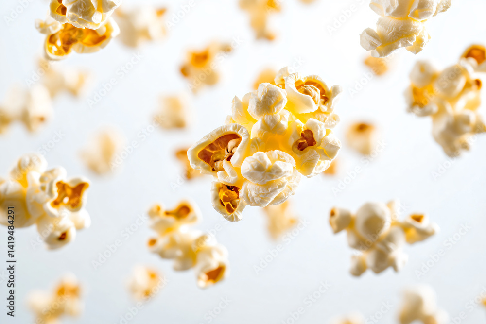 a bunch of popcorn is flying in the air a bunch of popcorn is flying in the air