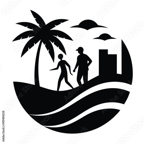 mumbai beach scene silhouette people walking seafront