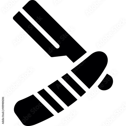 Straight Razor Glyph Icon