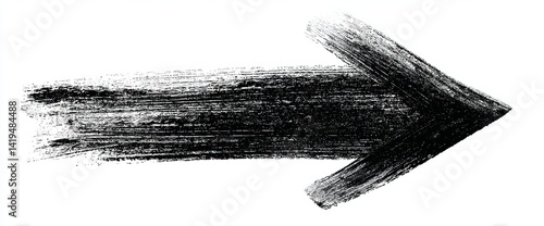 Obraz na płótnie Black paint arrow pointing right. Abstract design element. w salonie