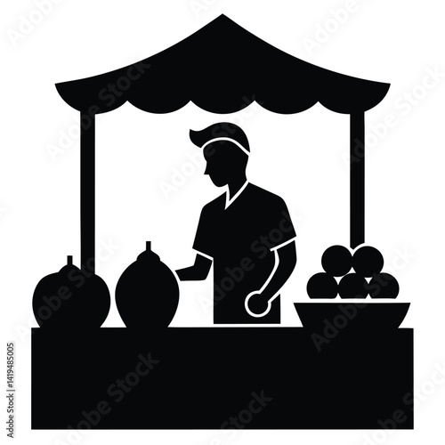 mumbai market stall vendor silhouette street market