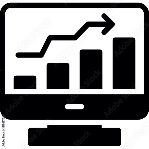 Website Traffic Surge Glyph Icon