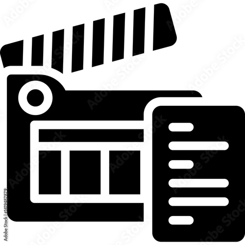 Movie Screenplay Glyph Icon