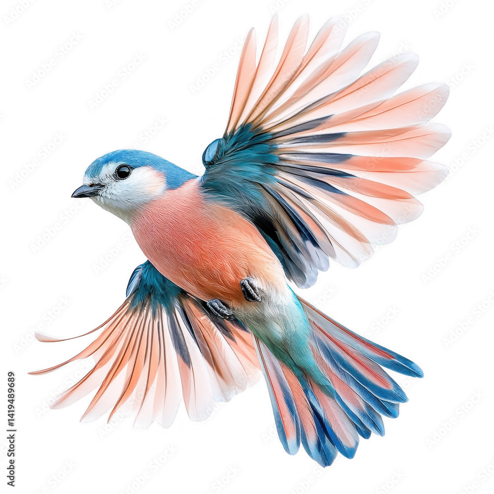 Obraz premium Captivating Flight of a Vibrant Bird with Colorful Plumage