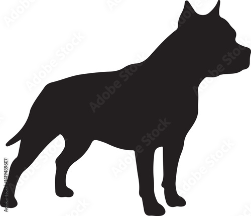  Staffordshire Bull Terrier dog silhouette dog breeds pet animals