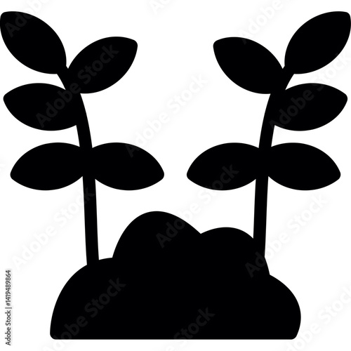 Planted Seed Glyph Icon