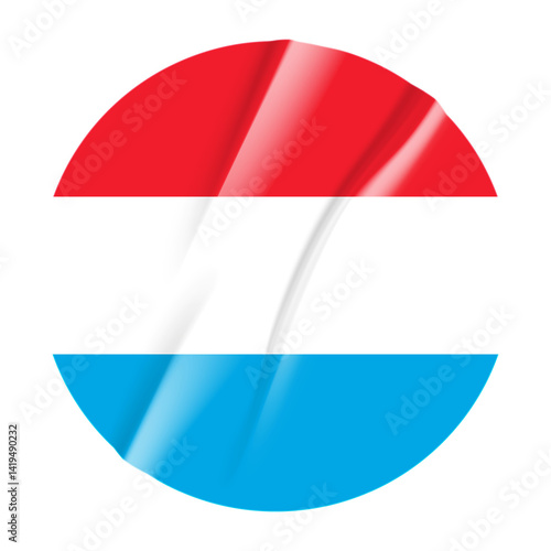 Flag of Luxemburg flag round sticker. 3d illustration wrinkled flag sticker patch transparation png Free Download Flag of Luxemburg flag round sticker. 3d illustration wrinkled flag sticker patch transparation png - GFXLoad