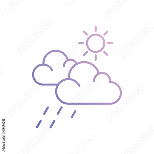 Drizzle With Sun  Vector icon