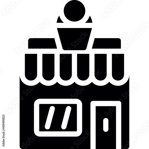 Ice Cream Parlor Glyph Icon