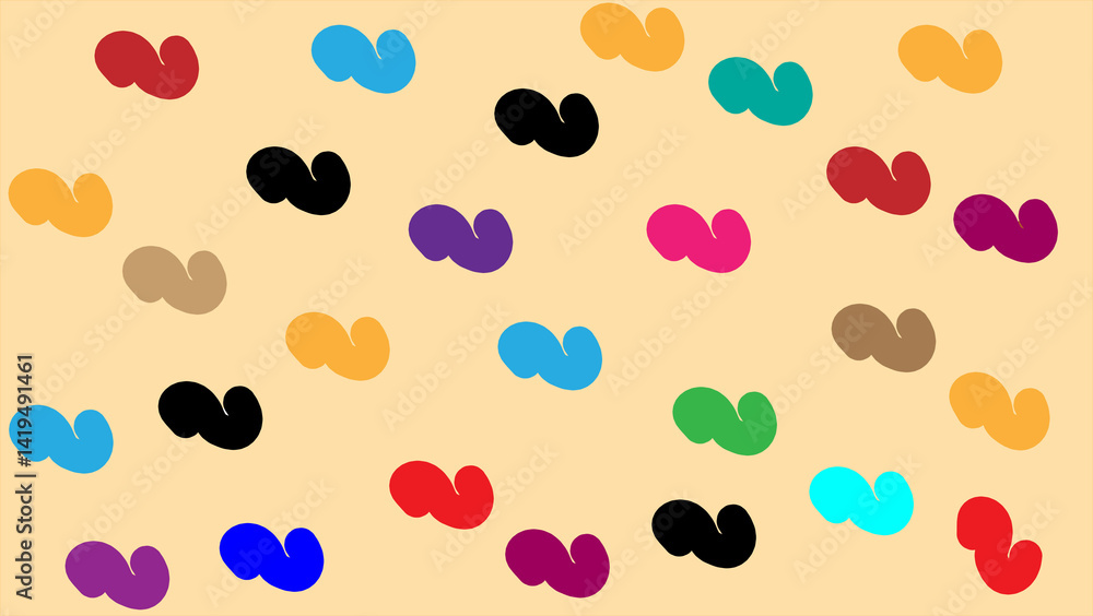 Multicolor Abstract Swirl Pattern on Beige Background Multicolor Abstract Swirl Pattern on Beige Background