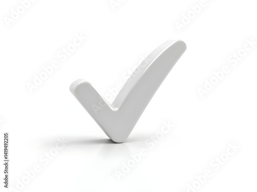 3d check mark and white background.