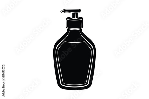 hand wash bottle silhouette vector illustration 