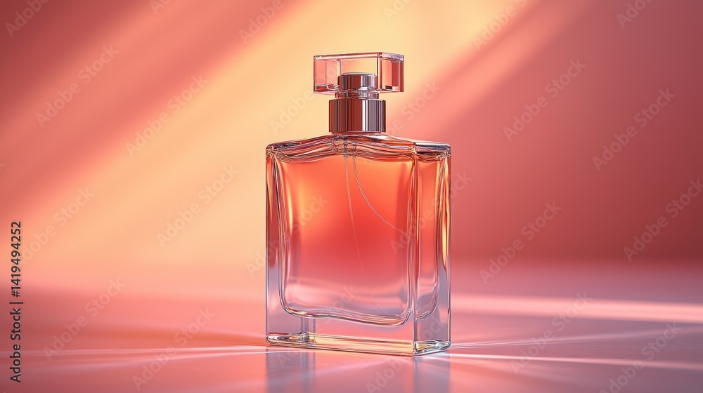 Elegant Perfume Bottle in Soft Sunlight Elegant Perfume Bottle in Soft Sunlight