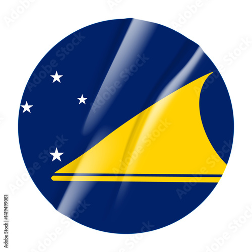 Flag of Tokelau flag round sticker. 3d illustration wrinkled flag sticker patch transparation png Free Download Flag of Tokelau flag round sticker. 3d illustration wrinkled flag sticker patch transparation png - GFXLoad