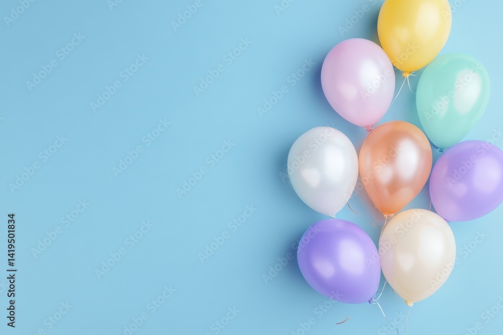 custom made wallpaper toronto digitalColorful balloons on a blue background with copy space for text
