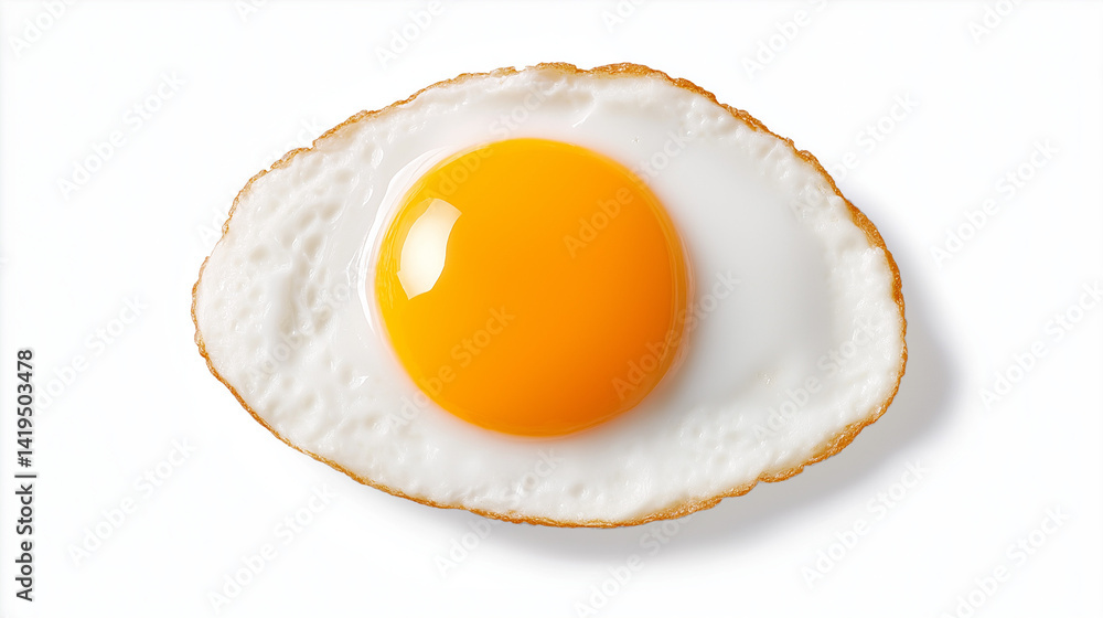 Delicious fried egg with yolk isolated on white. Ai Generated Images Delicious fried egg with yolk isolated on white. Ai Generated Images