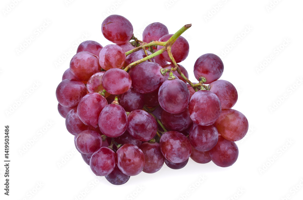 red grapes isolated on white background. red grapes isolated on white background.