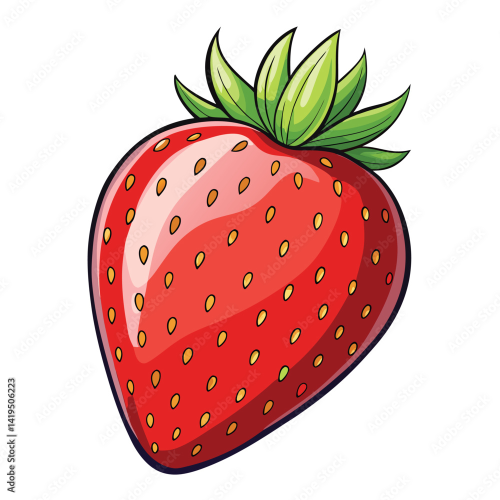 Obraz premium Vibrant Strawberry Illustration