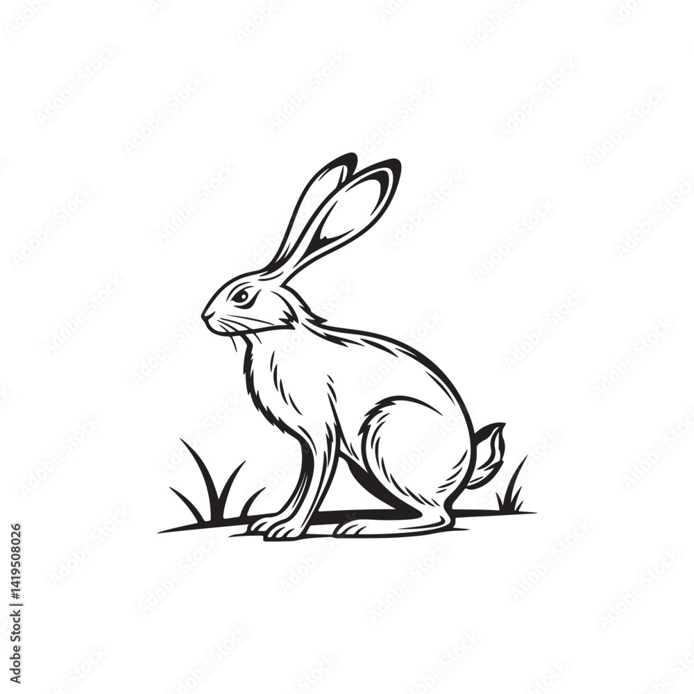 Obraz premium Rabbit silhouette clipart