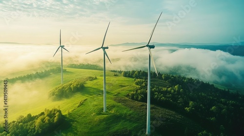 Wind turbines renewable energy, clean power generation