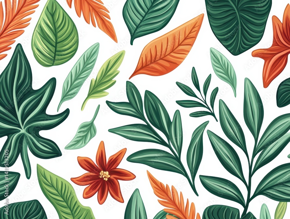 Obraz premium Tropical Leaf Pattern