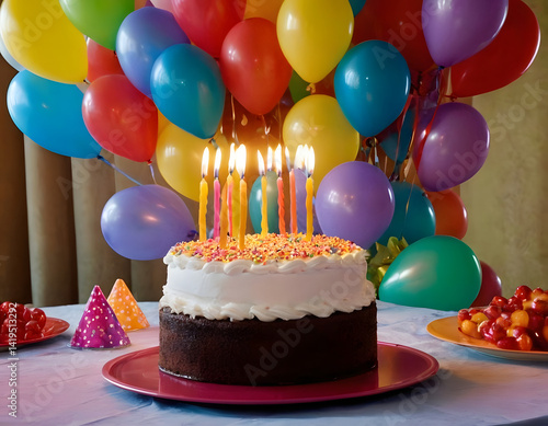 birthday cake with candles