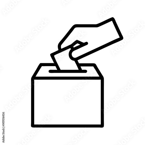 Hand casting a ballot into a ballot box  