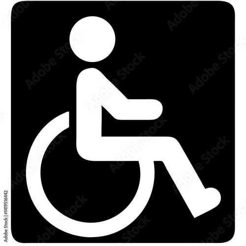 Accessibility symbol for the disabled against a black background  