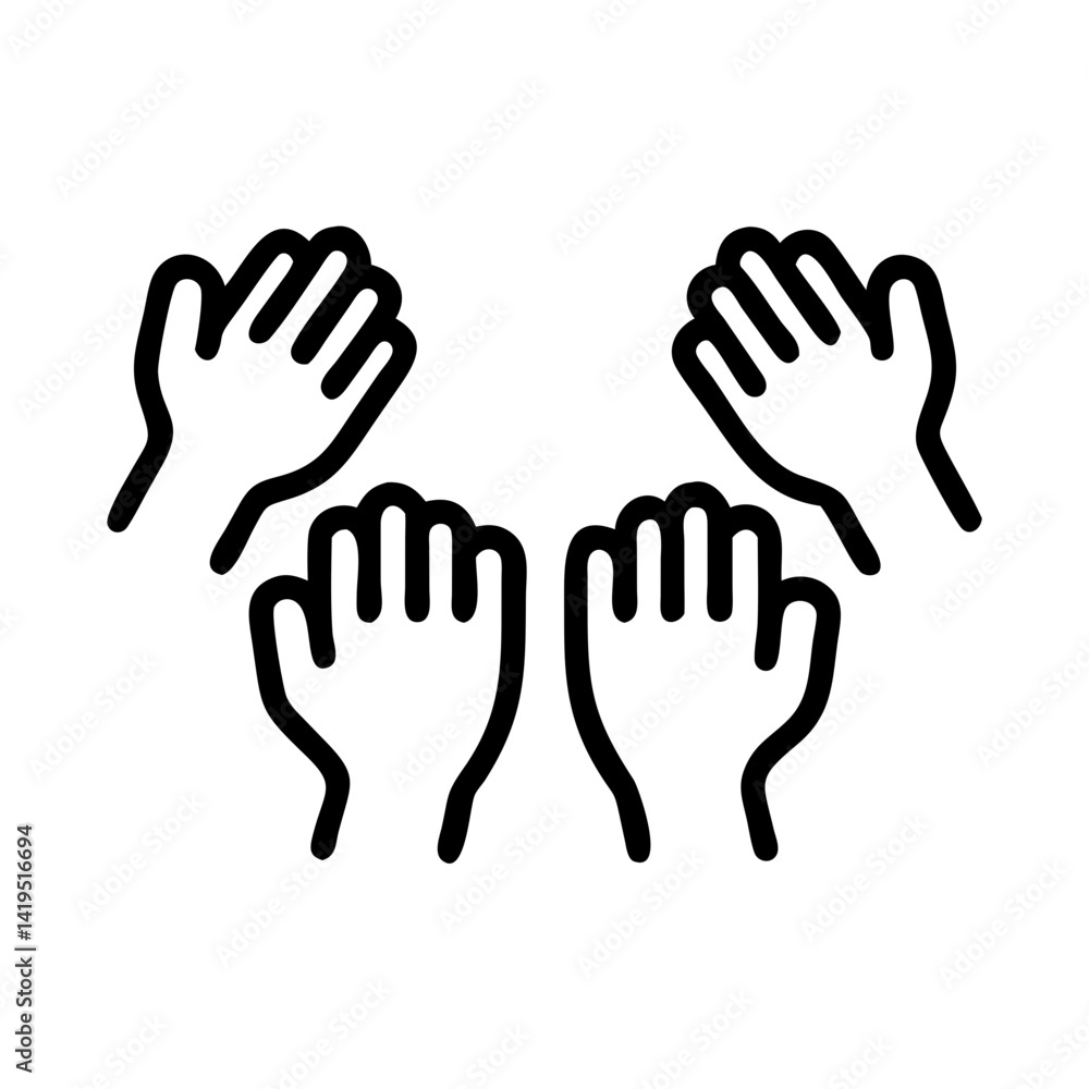 Obraz premium Hands clapping in celebration, racial equality hands 