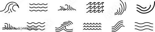 Wallpaper Mural Water waves icons.eps Torontodigital.ca