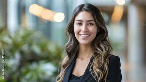 Professional headshot with blurred background