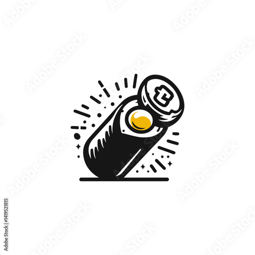 Outline vector of traditional lumpia spring rolls stacked neatly on serving plate illustration 