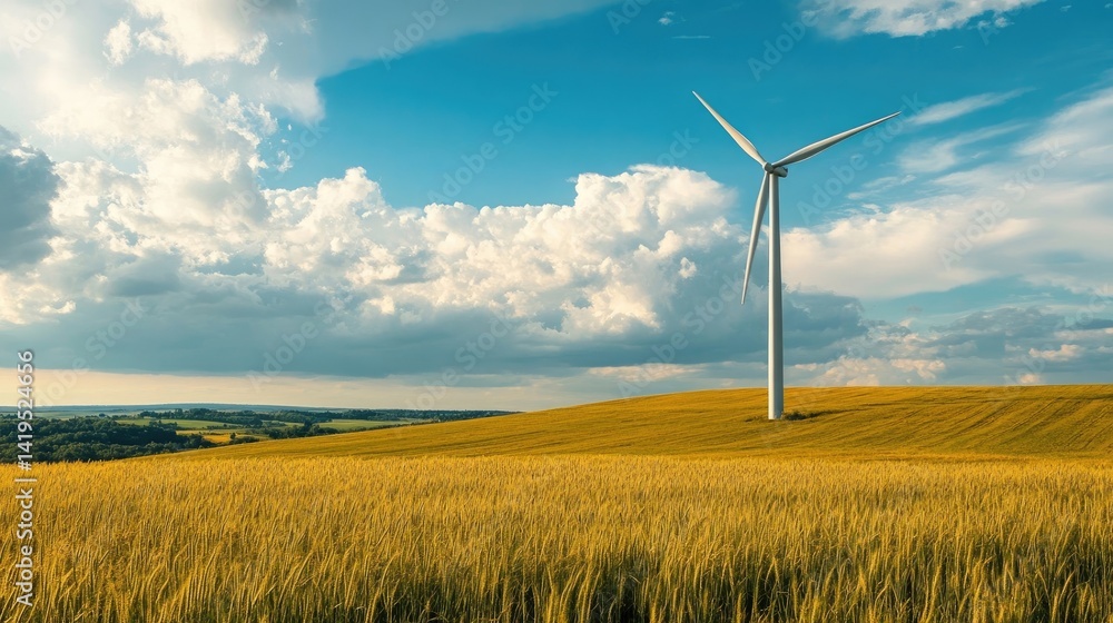 Wind turbine in the field Wind turbine in the field