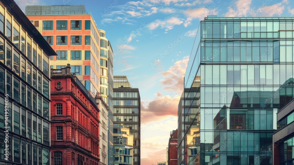 Obraz premium Skyline of Dublin with historical and modern buildings