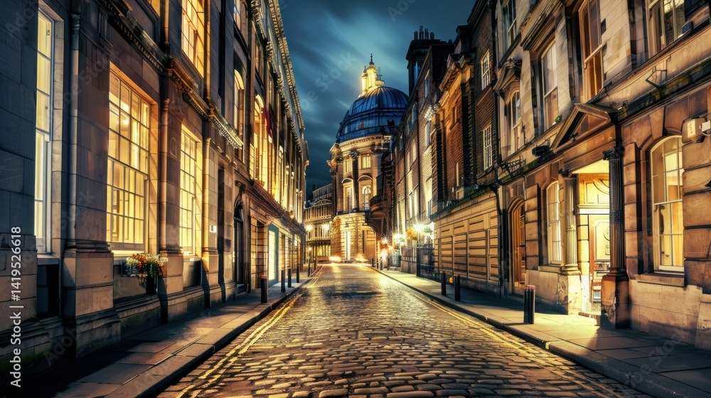 British cityscape showing historical and modern elements British cityscape showing historical and modern elements