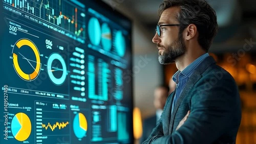 Financial analyst presenting data insights to business executives