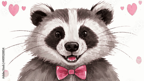 Wildfire and water: guardian in flow badger smile happy isolated watercolor vector illustration svg 