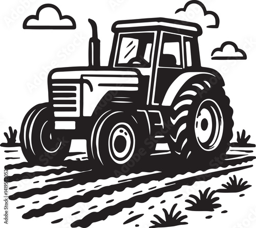 tractor on the field