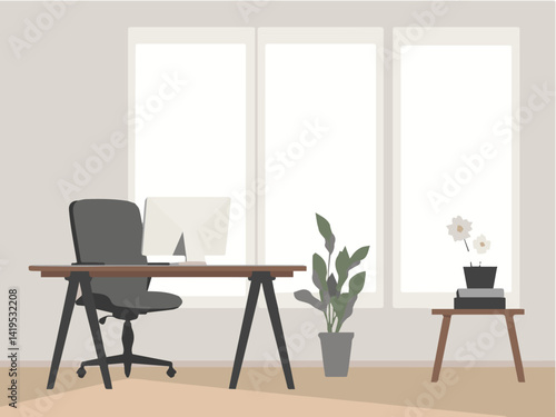 modern office interior with table