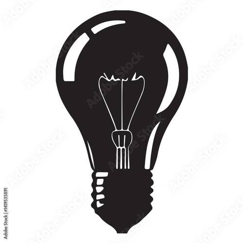 Lightbulb Logo Monochrome Design Style