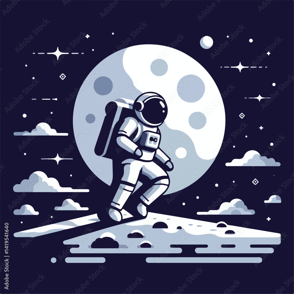 Fototapeta premium vector image of astronaut in space