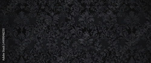 Intricate black damask, floral vines  seamless gothic wallpaper, damask, intricate