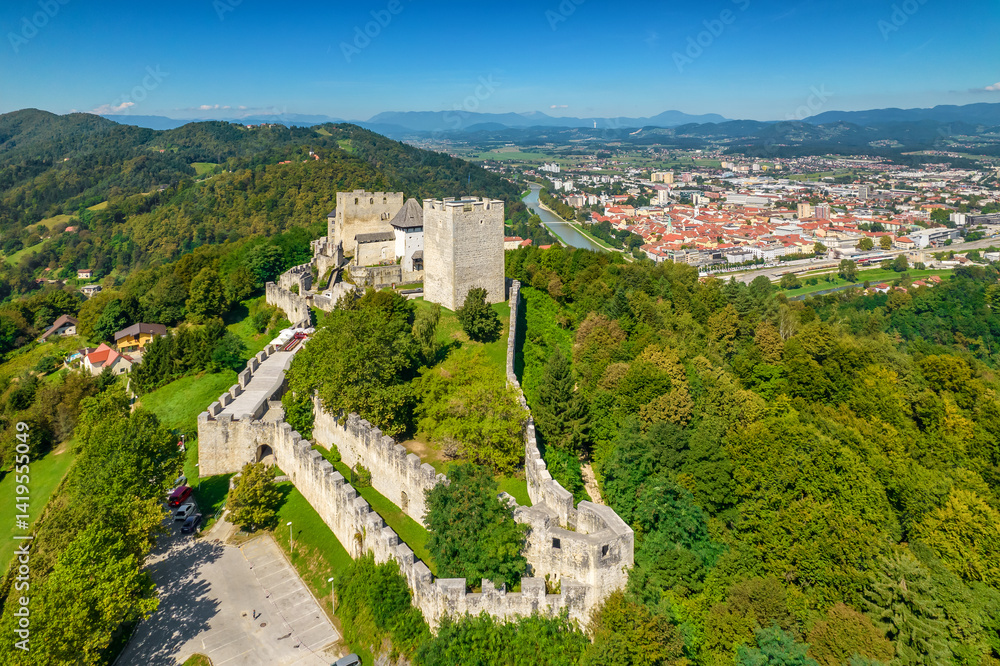 Medieval old Celjski grad castle in Slovenia.