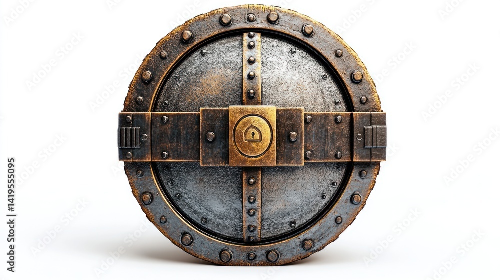 Fototapeta premium A password manager vault icon in 3D isolated on white background