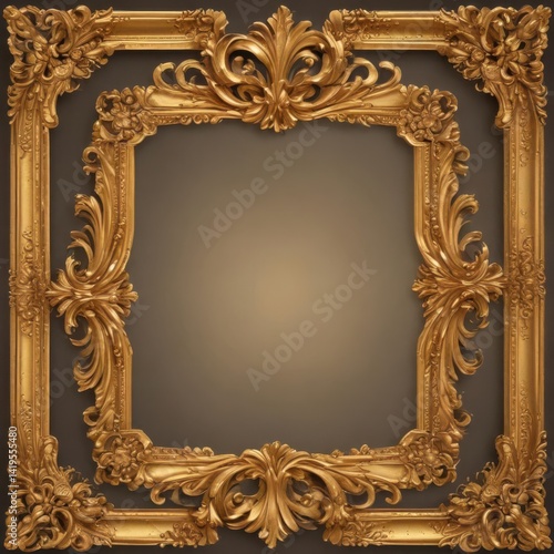 antique gold frame, antique gold picture frame, gold frame on white background